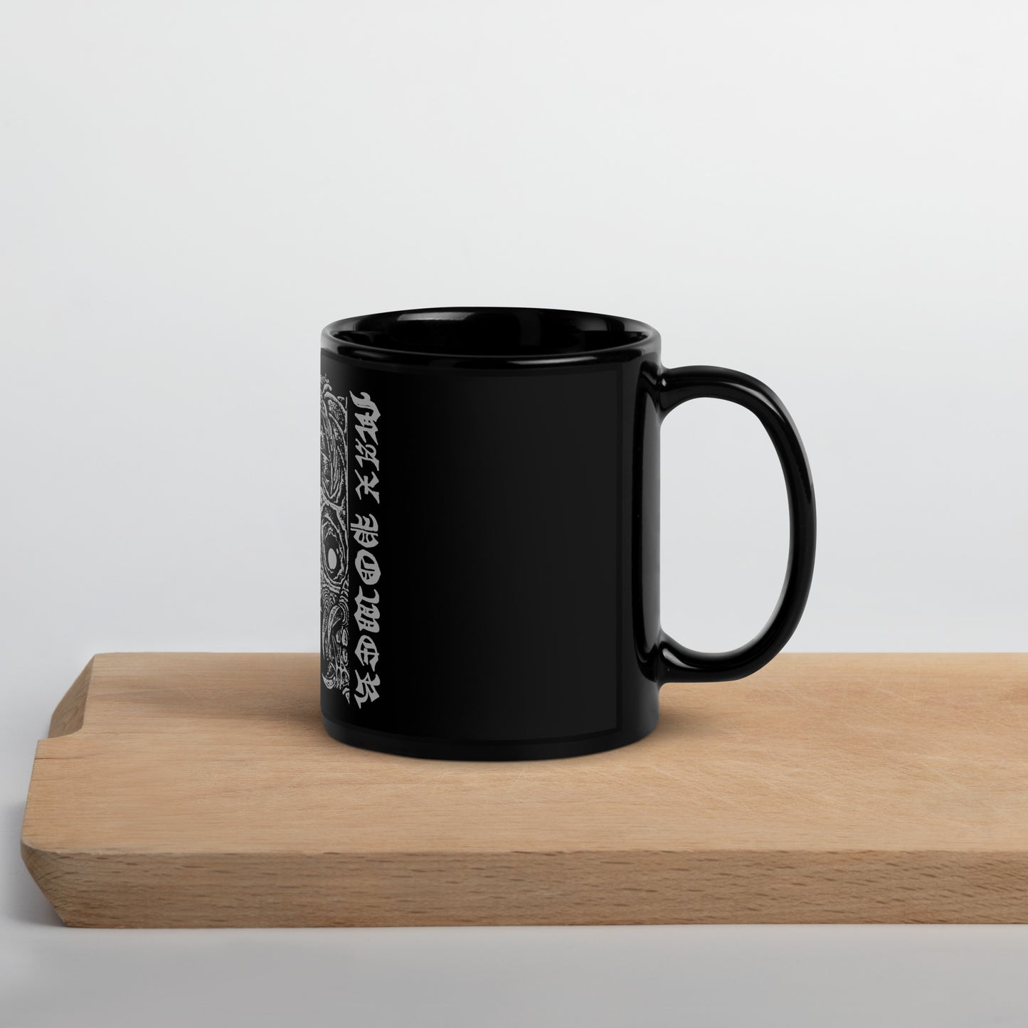 SUPPORT MUSIC AND EVENTS and get the ROCK! AWAY! MONSTER Black Glossy Mug Art by Masato Okano